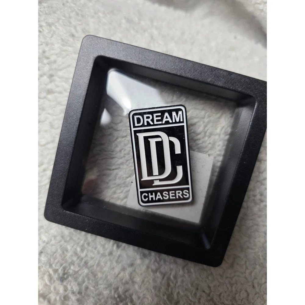Dream Chasers Meek Mill DC Logo Enamel Pin Black White ACC01-PIN-253-NS